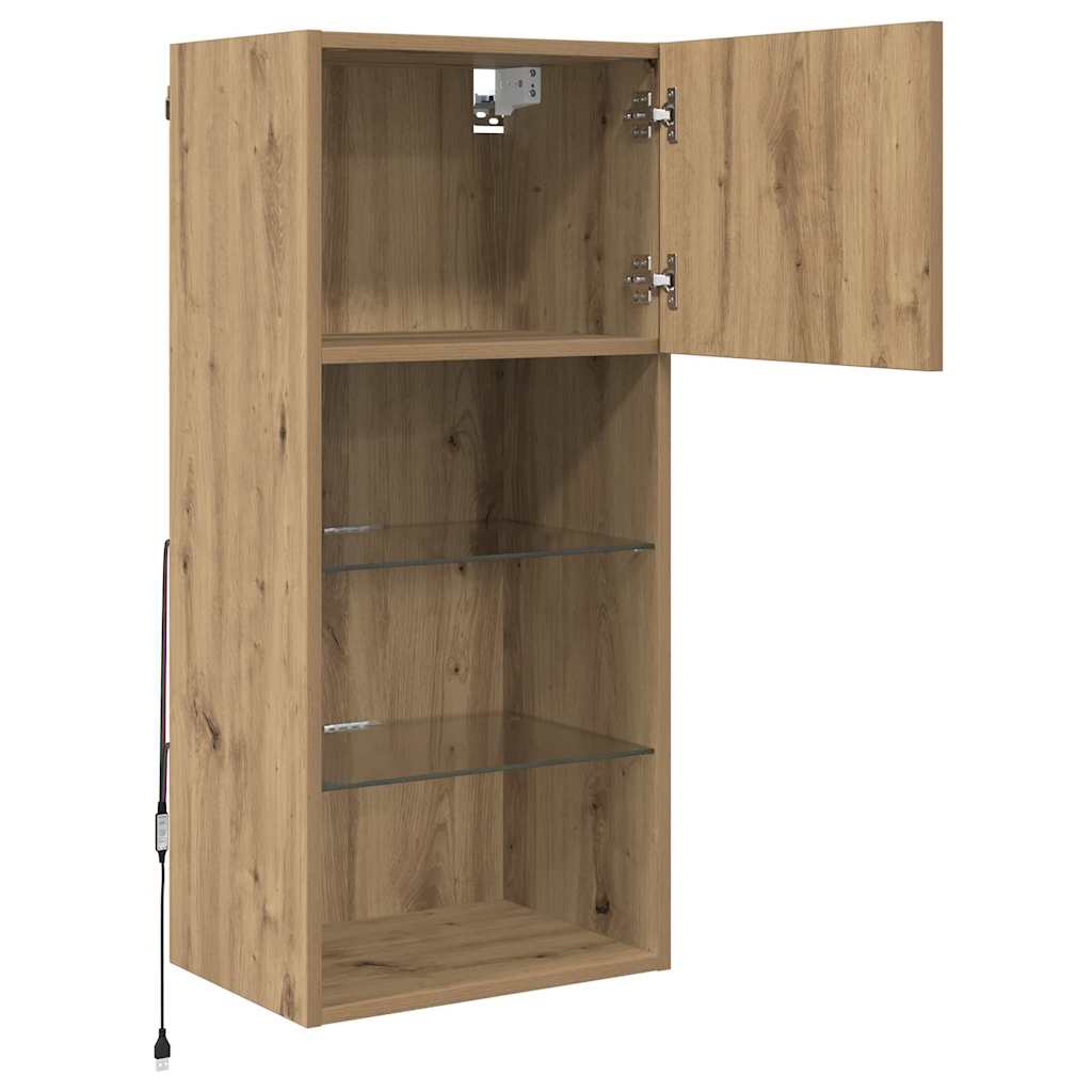 Wandmontierter TV-Schrank Artisan-Eiche 40,5 x 30 x 90 cm