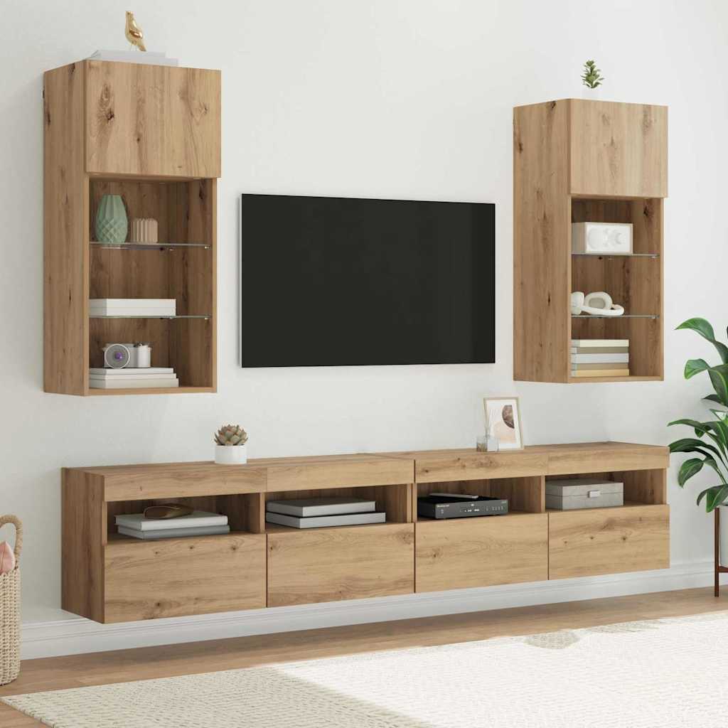 Wandmontierte TV-Schränke 2 pcs Artisan-Eiche 40,5 x 30 x 90 cm