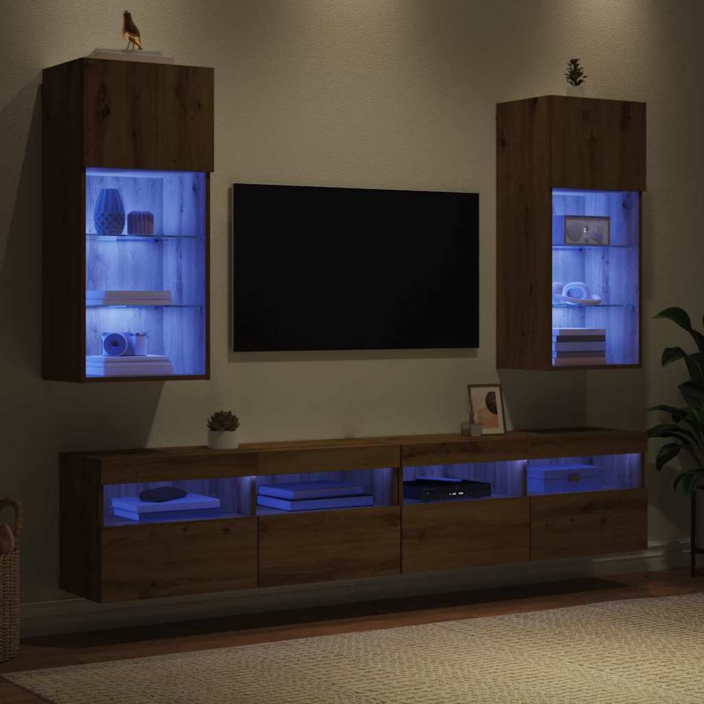 Wandmontierte TV-Schränke 2 pcs Artisan-Eiche 40,5 x 30 x 90 cm