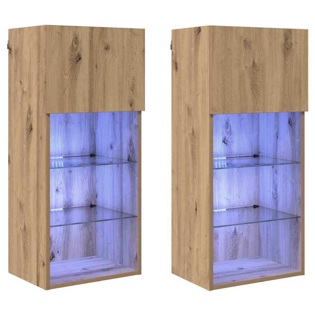 Wandmontierte TV-Schränke 2 pcs Artisan-Eiche 40,5 x 30 x 90 cm