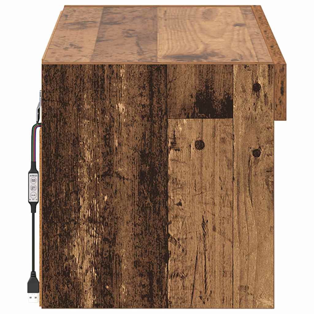 TV-Schrankset mit LED Altholz 60 x 30 x 30 cm Holzwerkstoff