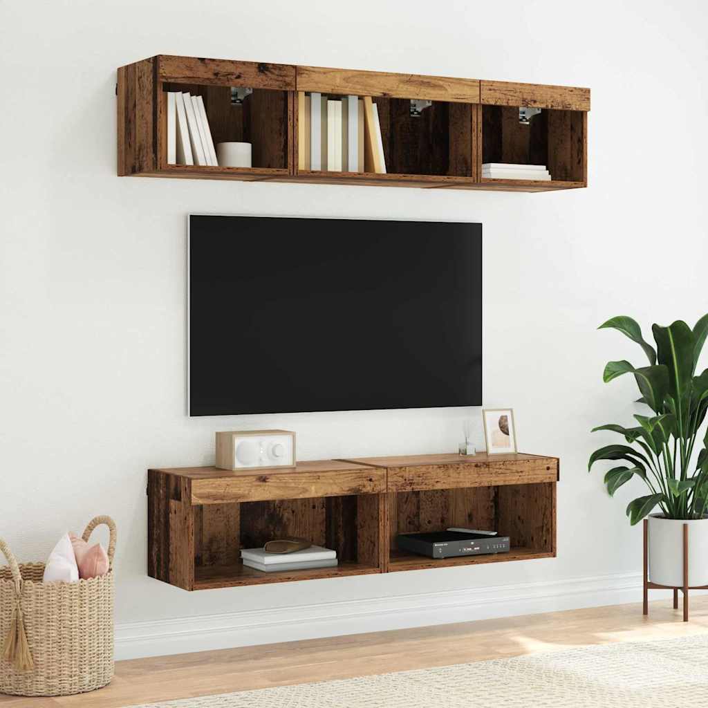 TV-Schrankset 2 pcs Altholz 60 x 30 x 30 cm Holzwerkstoff