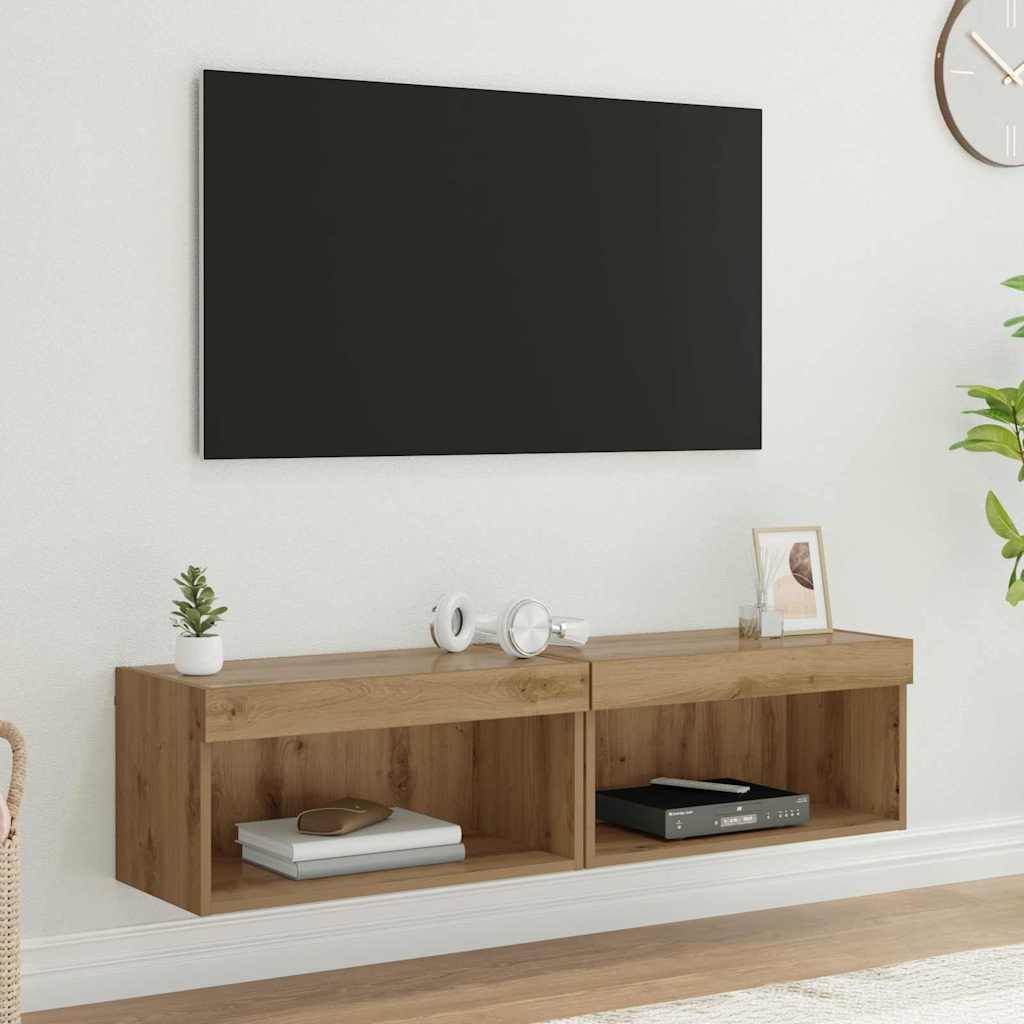 TV-Schrankset 2 pcs Artisan-Eiche 60 x 30 x 30 cm Holzwerkstoff