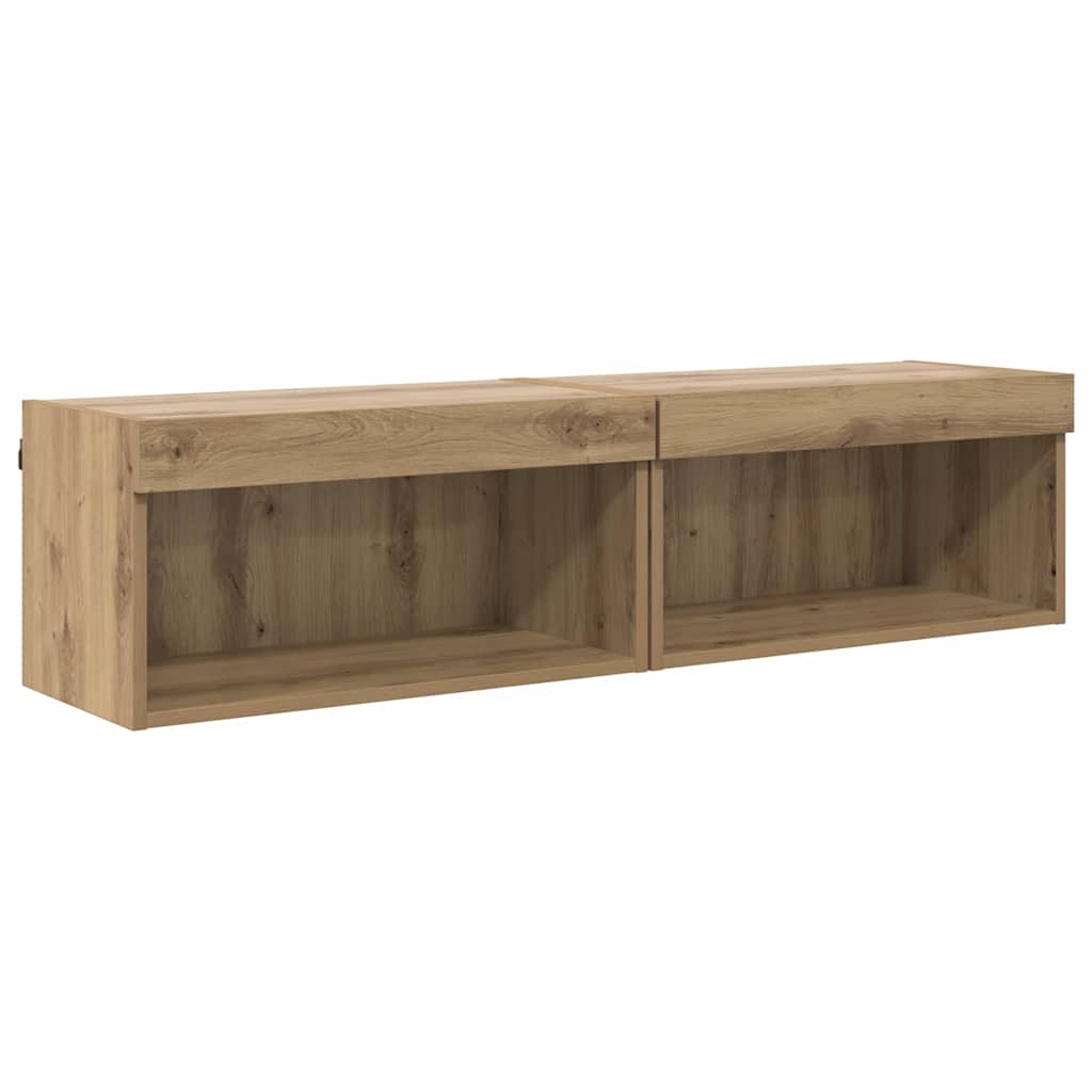 TV-Schrankset 2 pcs Artisan-Eiche 60 x 30 x 30 cm Holzwerkstoff