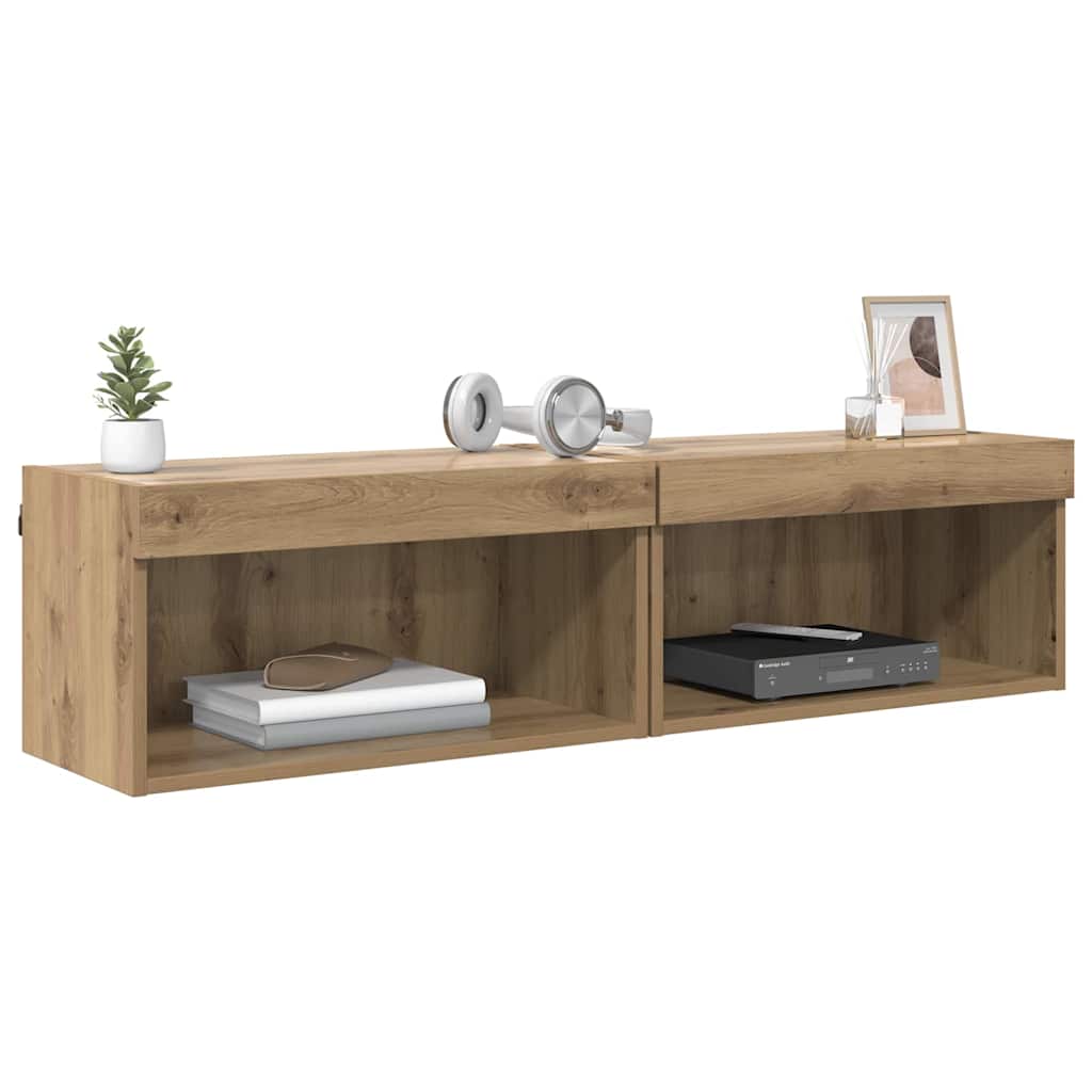 TV-Schrankset 2 pcs Artisan-Eiche 60 x 30 x 30 cm Holzwerkstoff