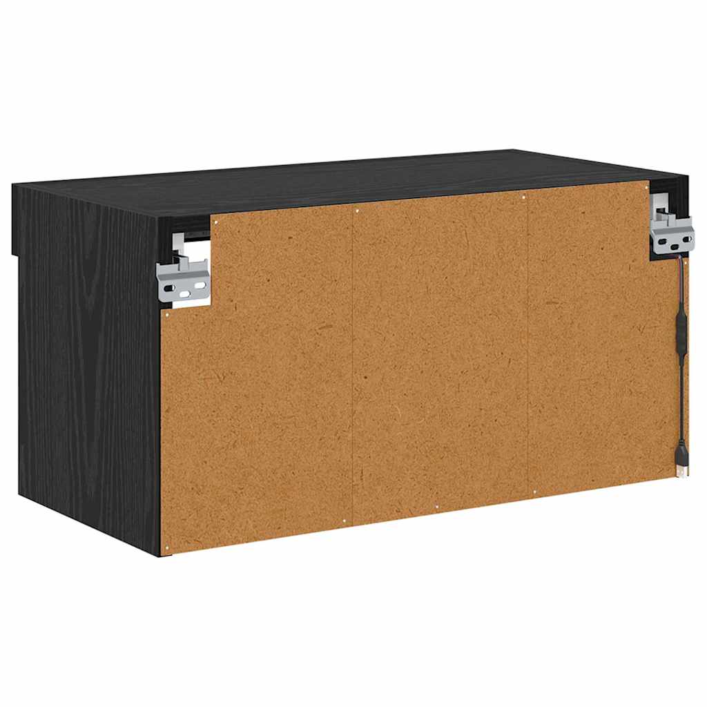 TV-Schrankset mit LED Schwarz Eichen-Optik 60 x 30 x 30 cm