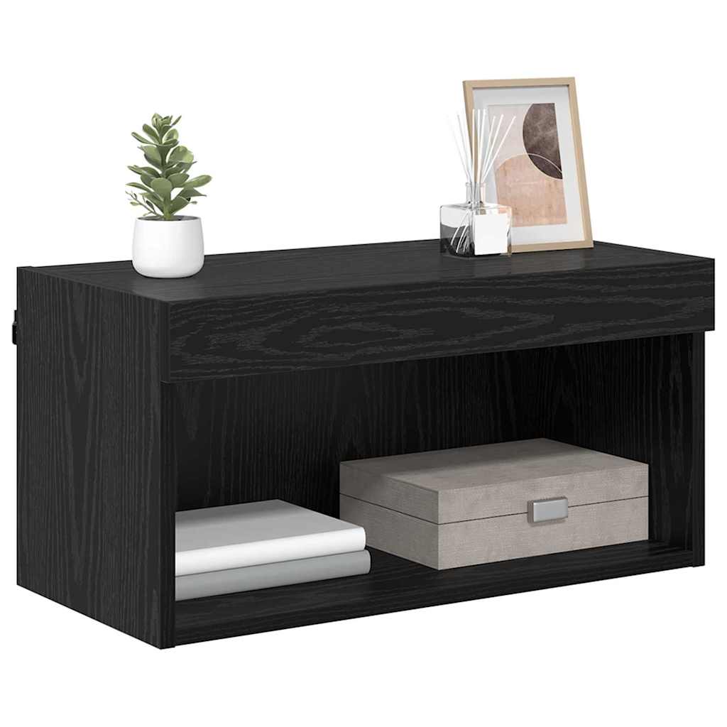 TV-Schrankset mit LED Schwarz Eichen-Optik 60 x 30 x 30 cm