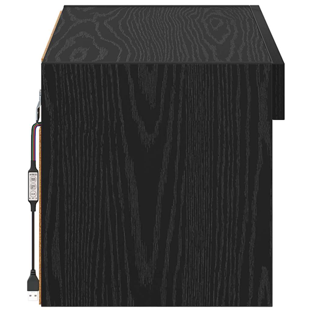 TV-Schrankset mit LED Schwarz Eichen-Optik 60 x 30 x 30 cm