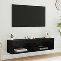 TV-Schrankset 2 pcs Schwarz Eichen-Optik 60 x 30 x 30 cm