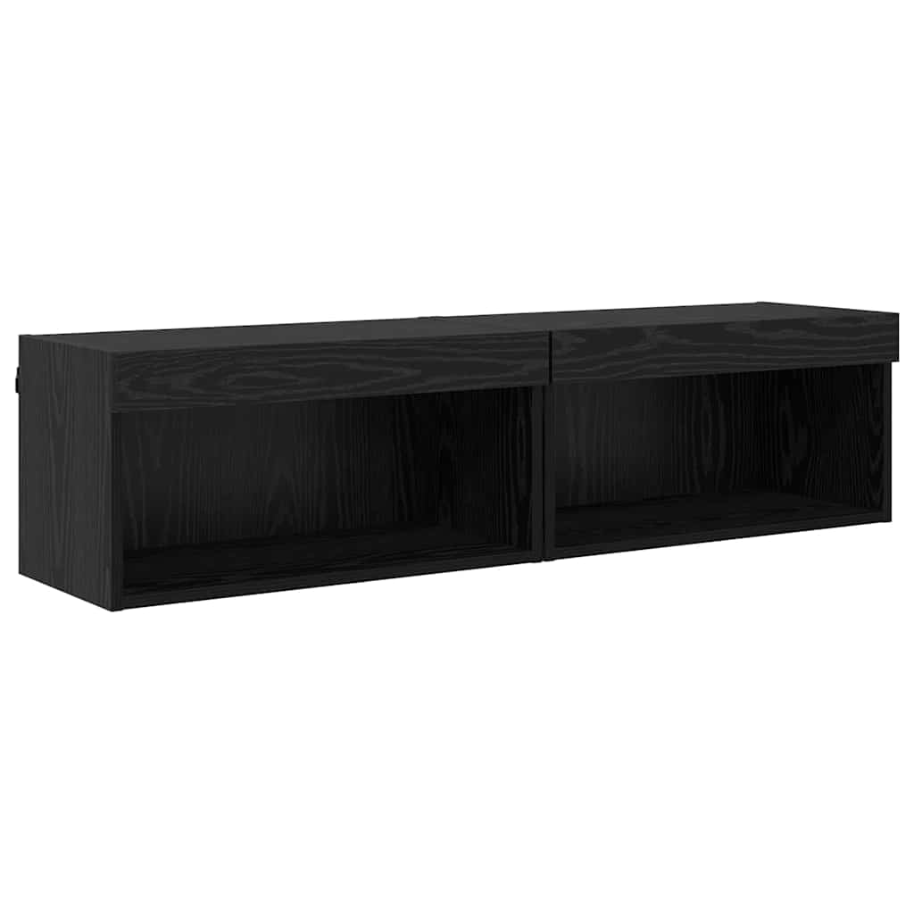 TV-Schrankset 2 pcs Schwarz Eichen-Optik 60 x 30 x 30 cm