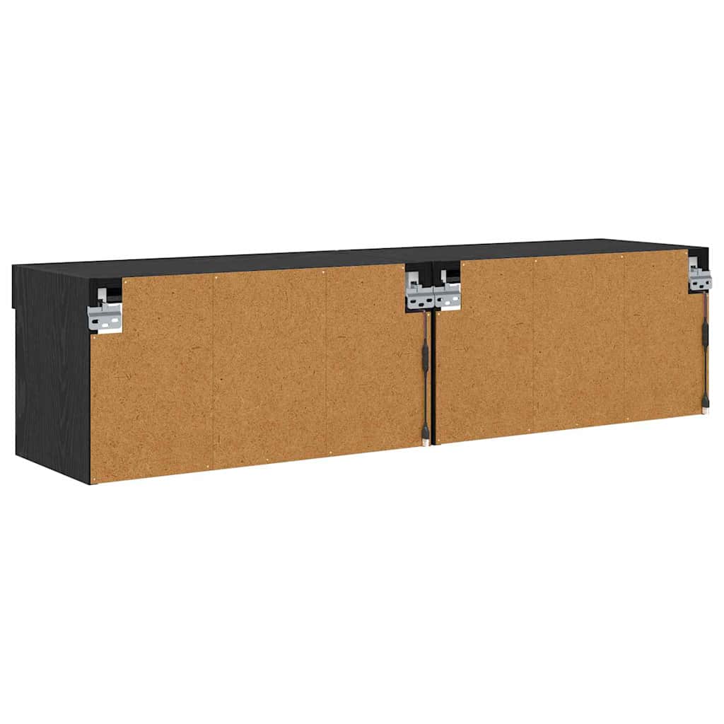 TV-Schrankset 2 pcs Schwarz Eichen-Optik 60 x 30 x 30 cm