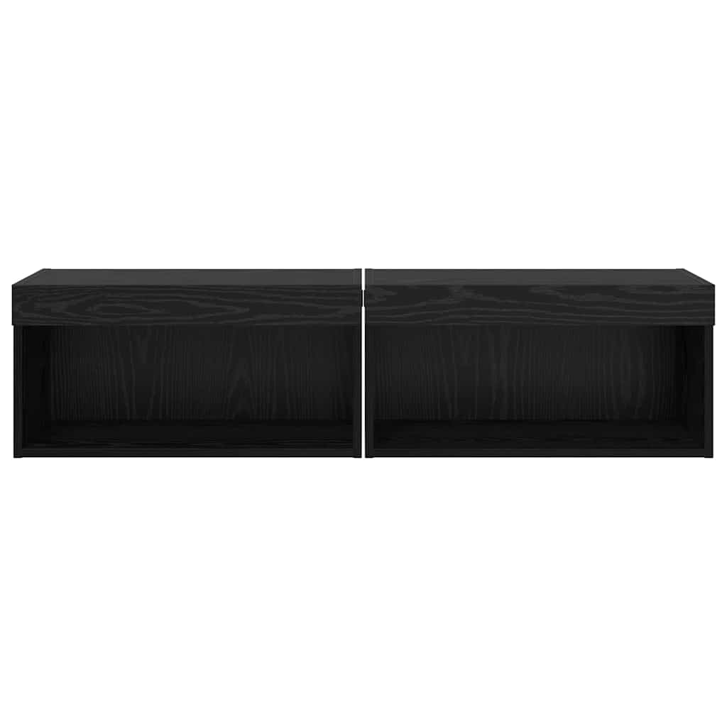 TV-Schrankset 2 pcs Schwarz Eichen-Optik 60 x 30 x 30 cm