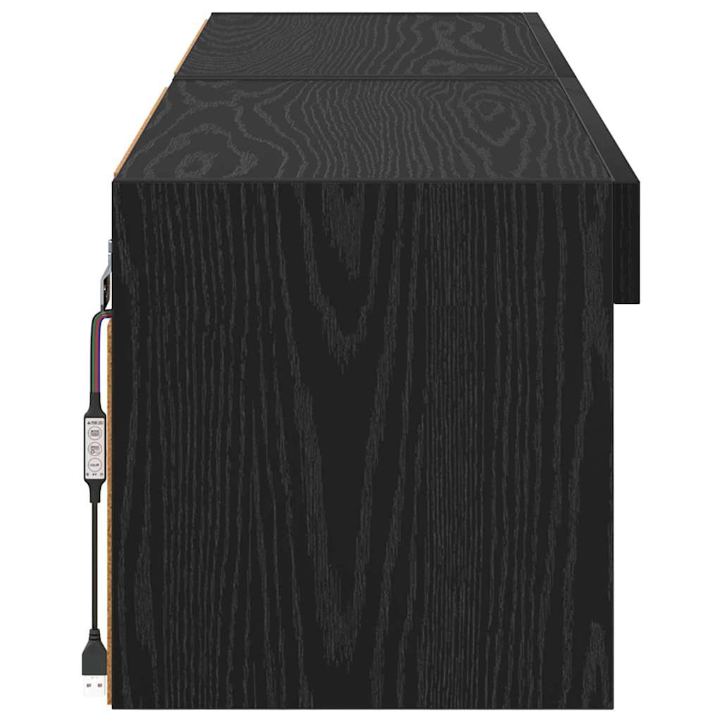 TV-Schrankset 2 pcs Schwarz Eichen-Optik 60 x 30 x 30 cm