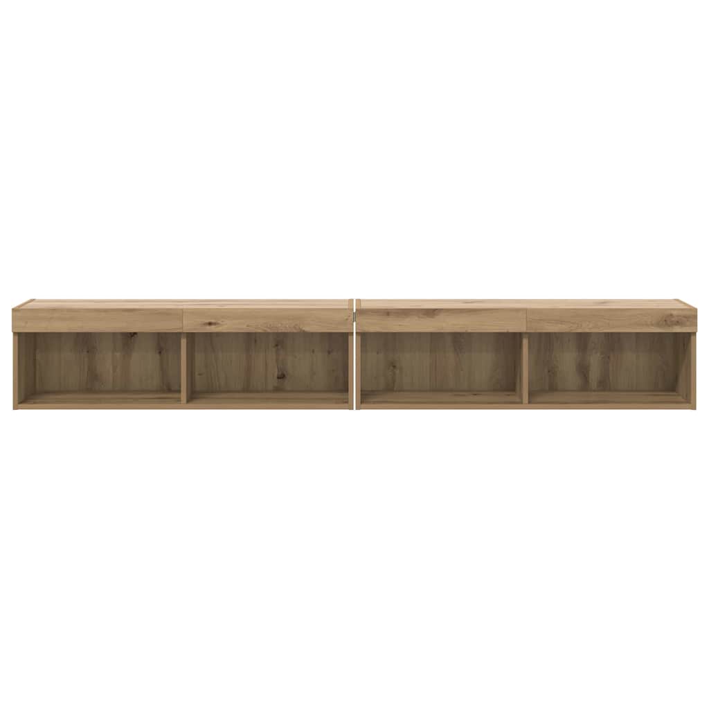 TV-Schrankset mit LED 2 pcs Artisan-Eiche 100 x 30 x 30 cm