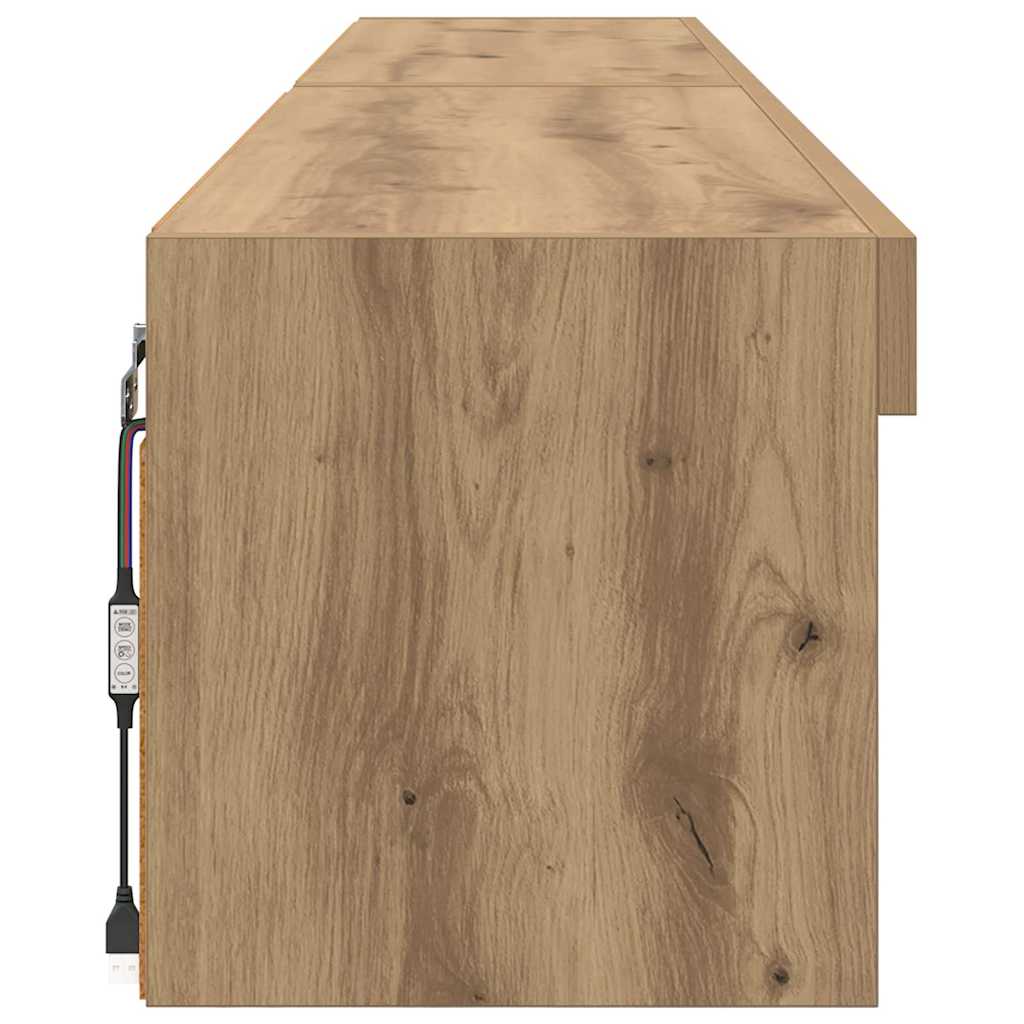 TV-Schrankset mit LED 2 pcs Artisan-Eiche 100 x 30 x 30 cm