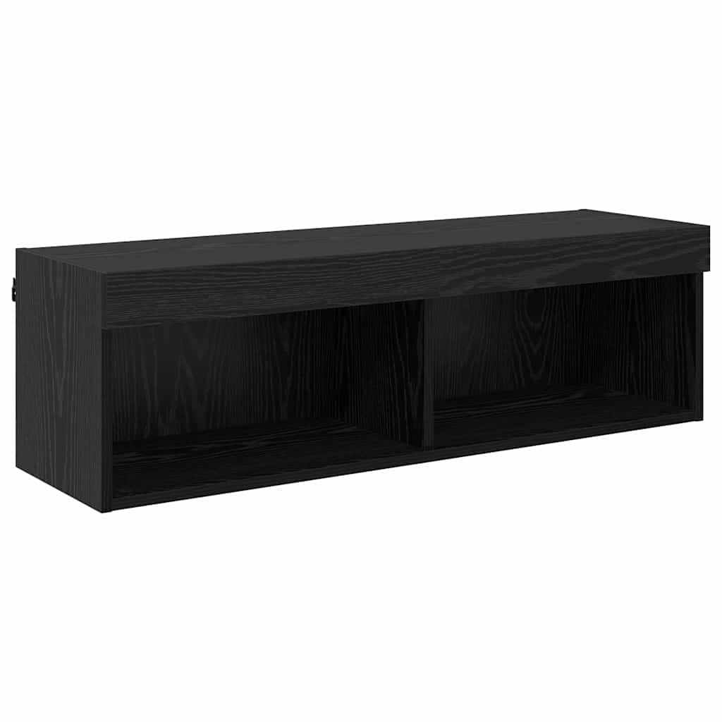 TV-Wandschrank mit LED Schwarz Eichen-Optik 100 x 30 x 30 cm