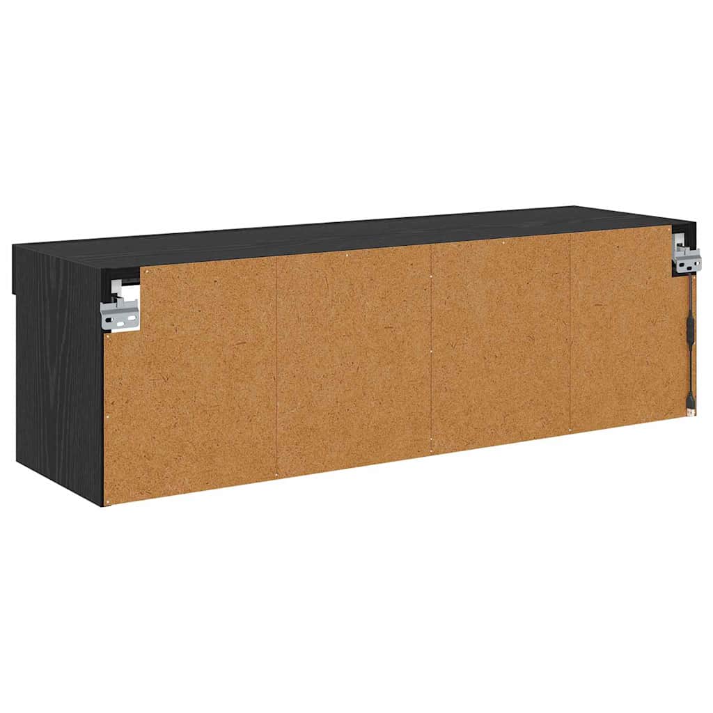 TV-Wandschrank mit LED Schwarz Eichen-Optik 100 x 30 x 30 cm