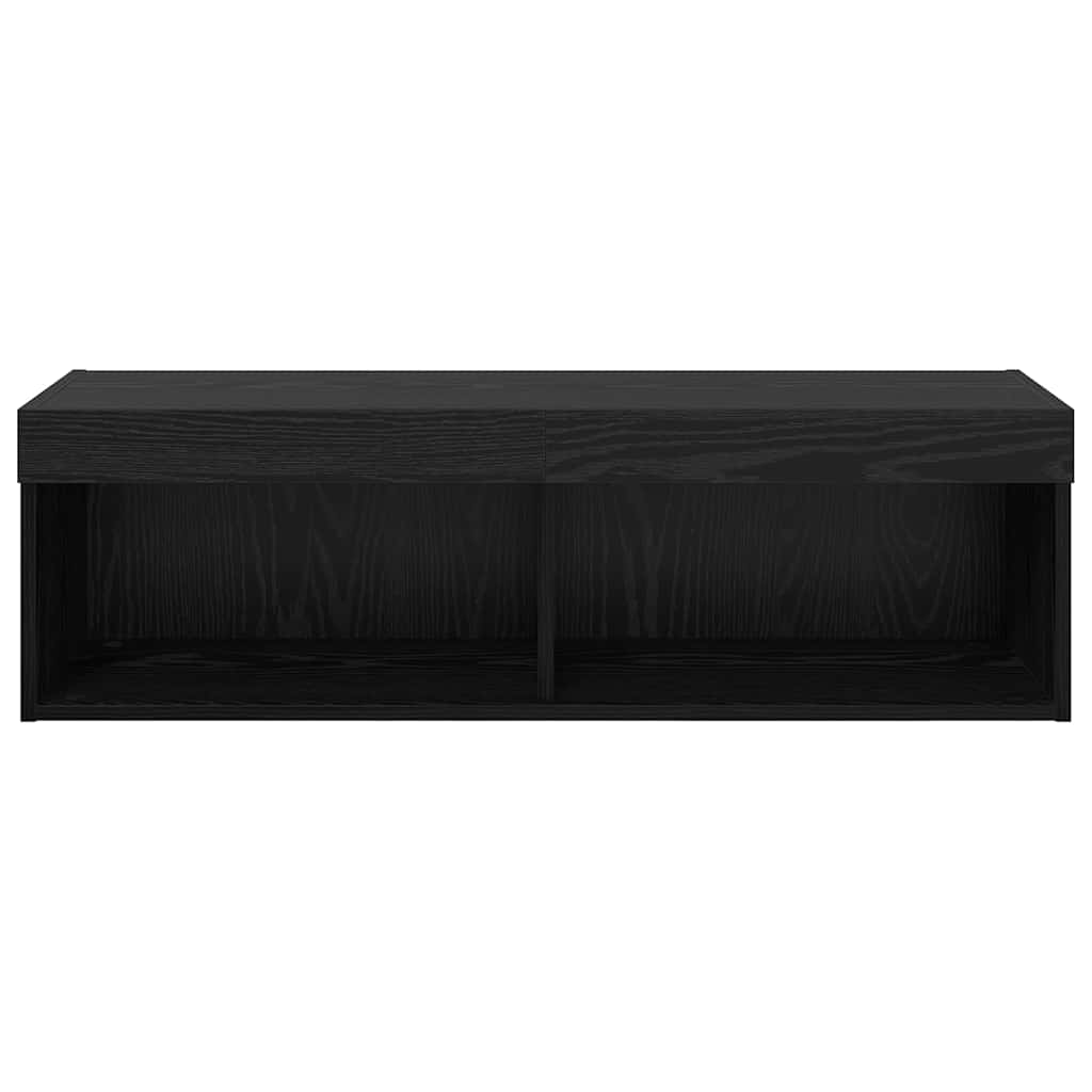 TV-Wandschrank mit LED Schwarz Eichen-Optik 100 x 30 x 30 cm