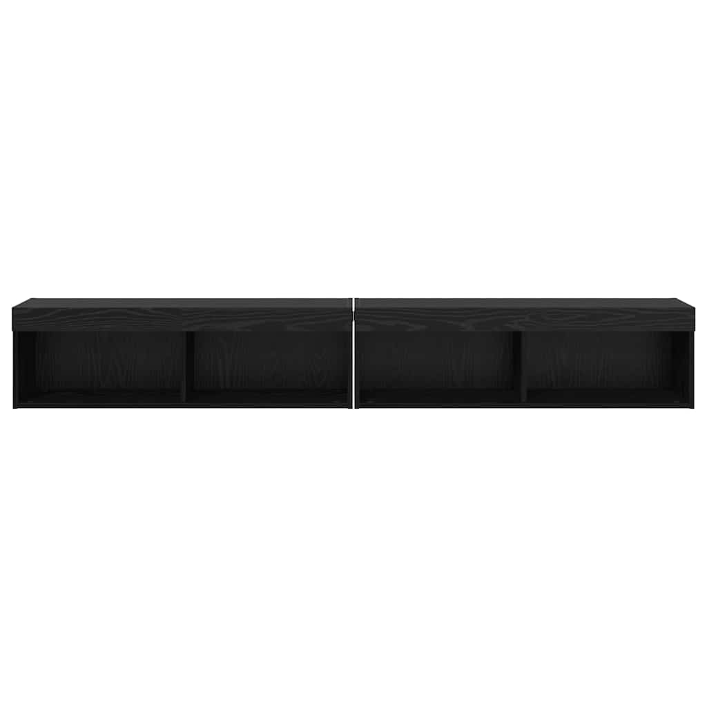 TV-Schrankset 2 pcs Schwarz Eichen-Optik 100 x 30 x 30 cm