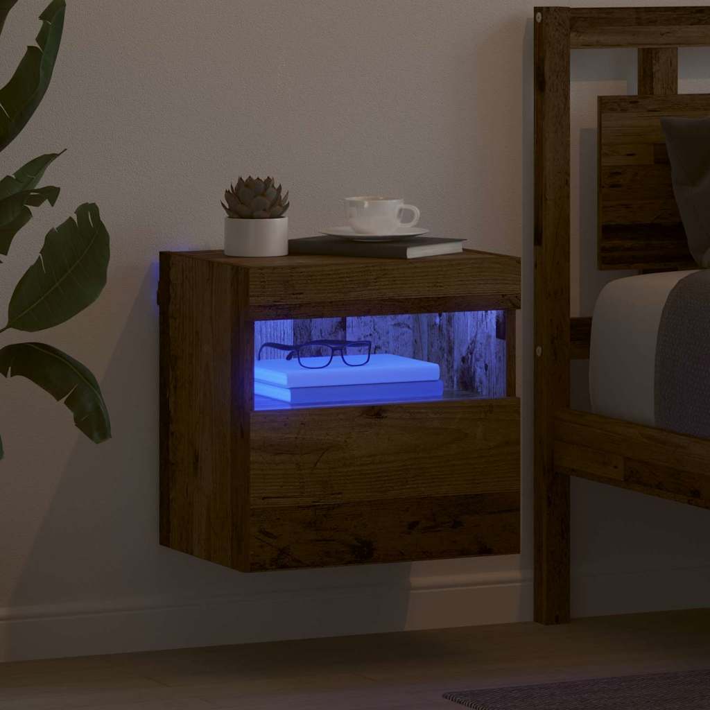 TV-Wandschrank mit LED Altholz 40 x 30 x 40 cm Holzwerkstoff