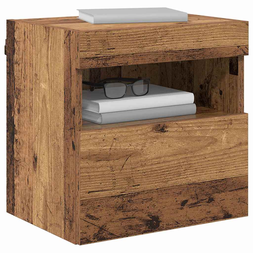 TV-Wandschrank mit LED Altholz 40 x 30 x 40 cm Holzwerkstoff