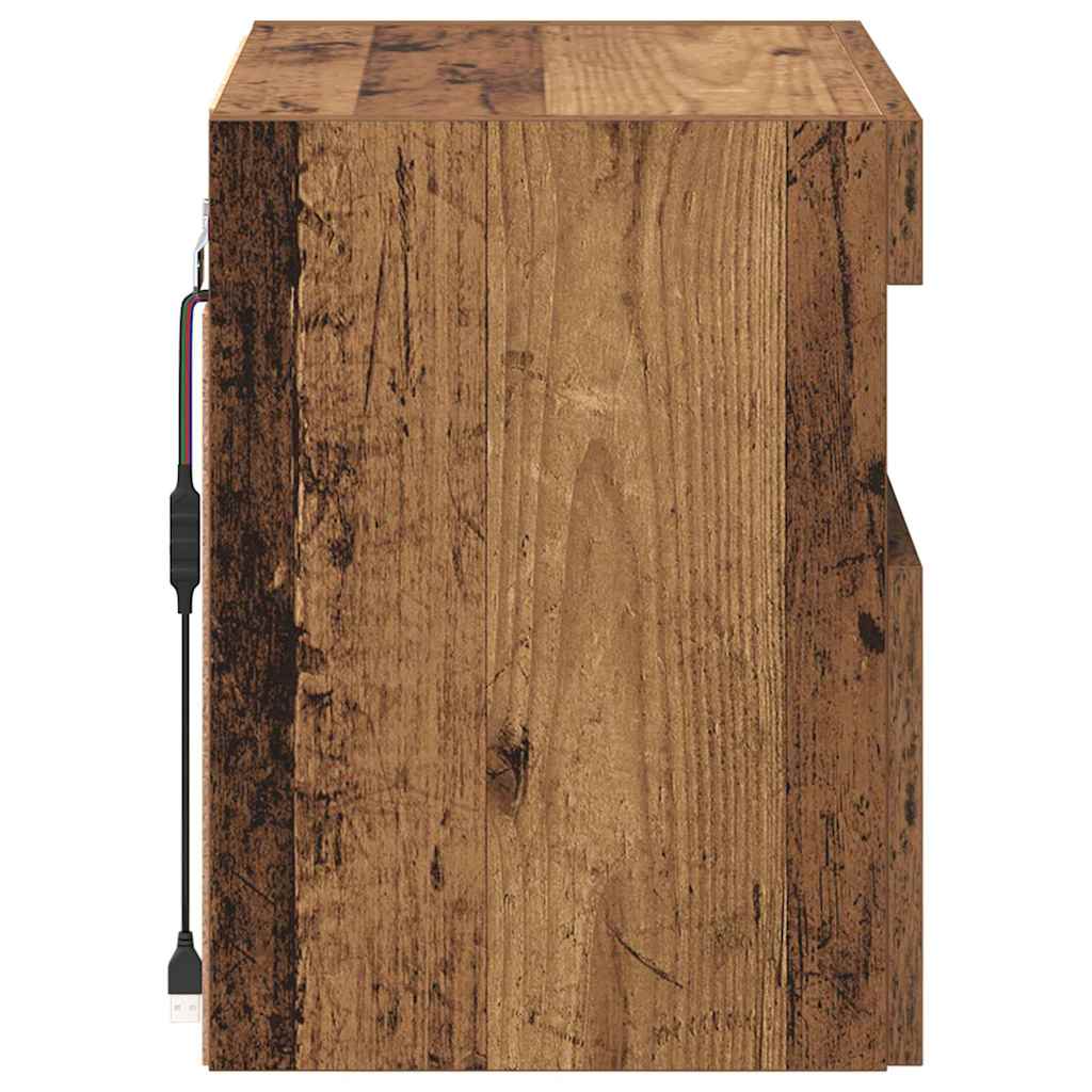 TV-Wandschrank mit LED Altholz 40 x 30 x 40 cm Holzwerkstoff