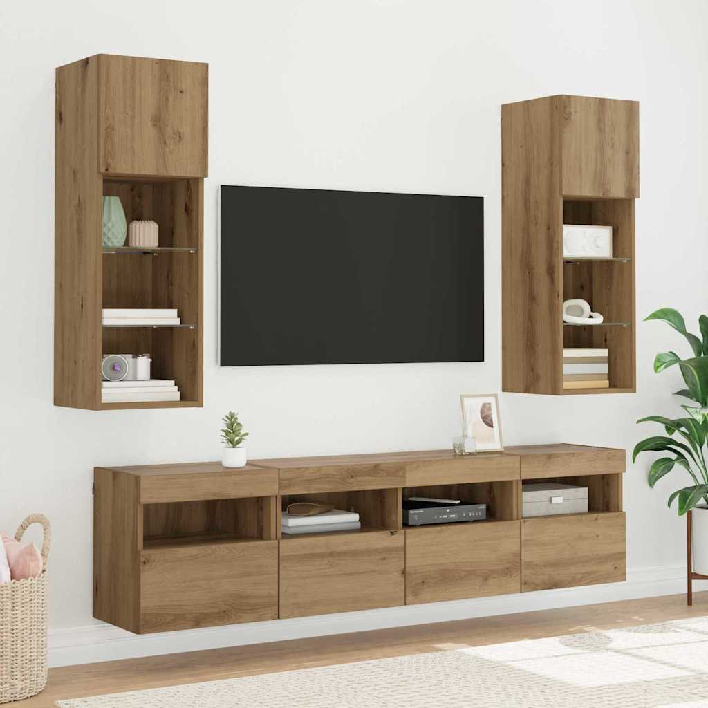 TV-Wandregale 2 pcs Artisan-Eiche 40 x 30 x 40 cm Holzwerkstoff