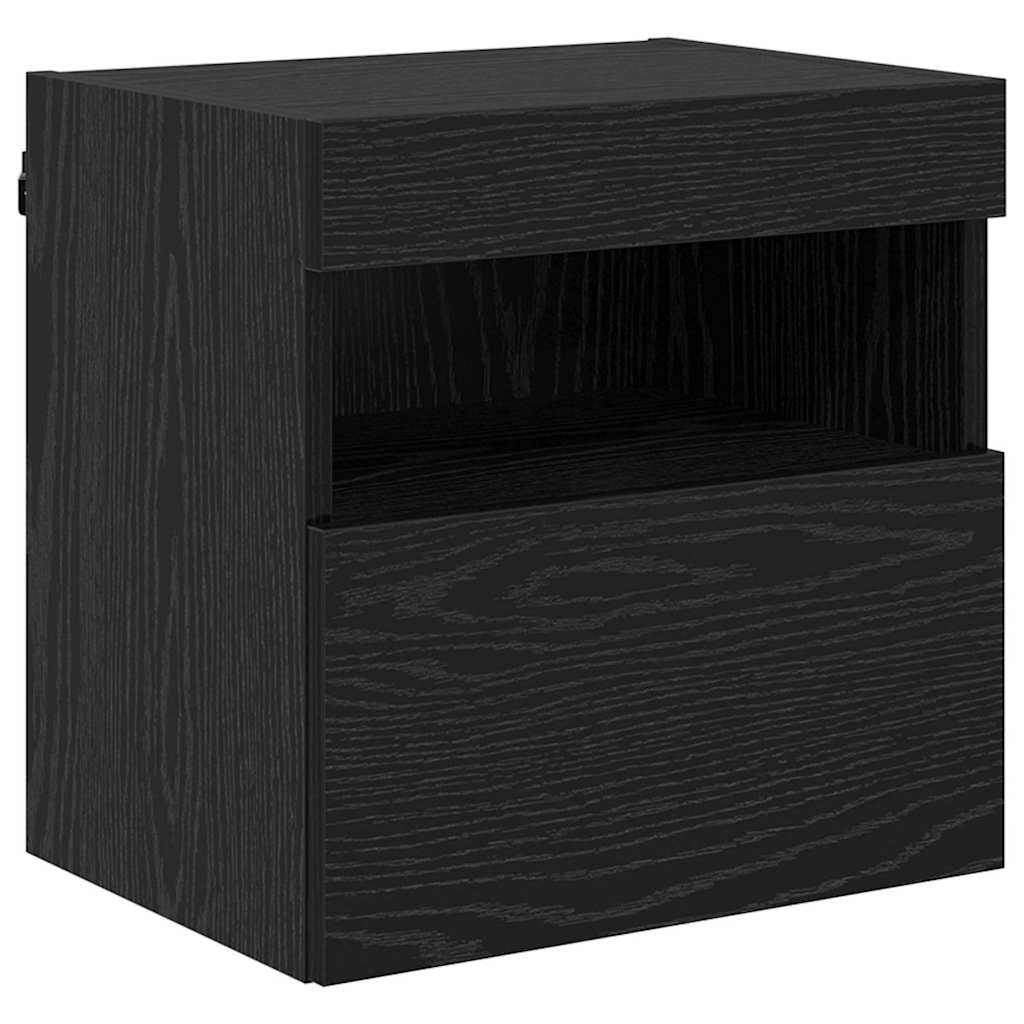TV-Wandschrank mit LED Schwarz Eichen-Optik 40 x 30 x 40 cm