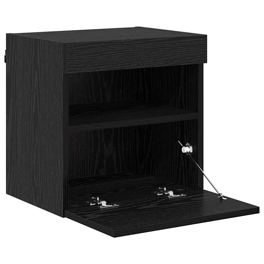 TV-Wandschrank mit LED Schwarz Eichen-Optik 40 x 30 x 40 cm