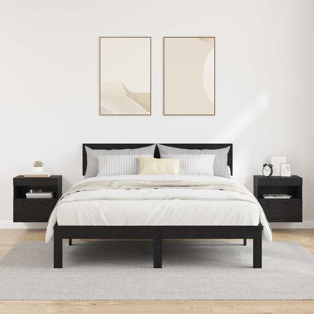 TV-Wandregale 2 pcs Schwarz Eichen-Optik 40 x 30 x 40 cm