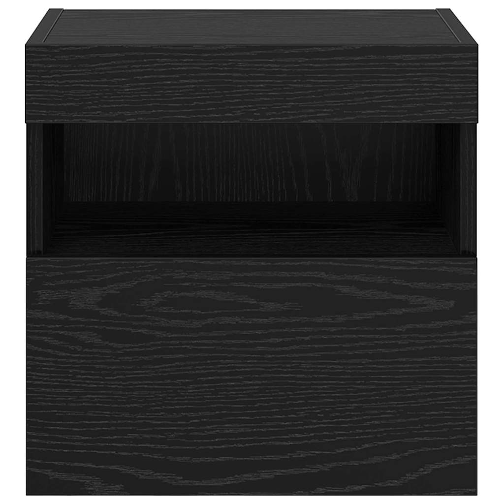 TV-Wandregale 2 pcs Schwarz Eichen-Optik 40 x 30 x 40 cm