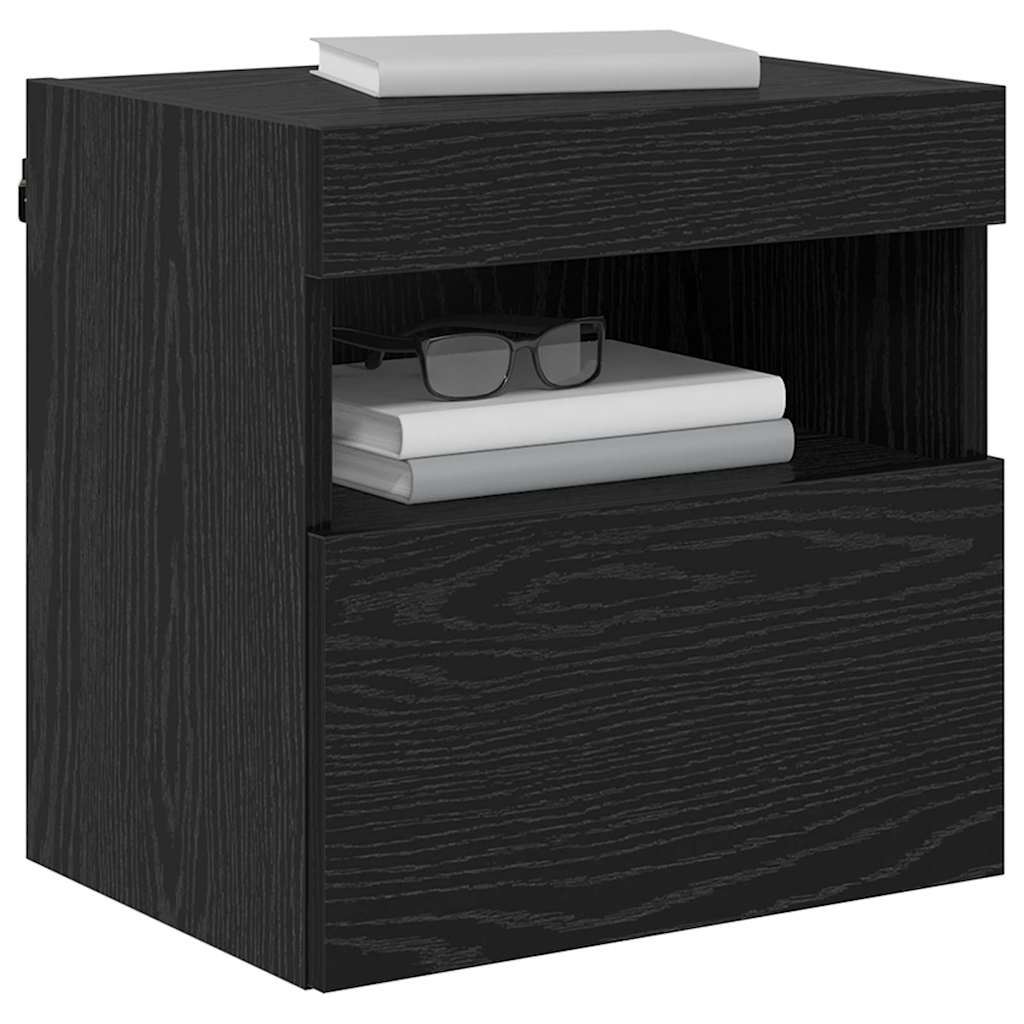 TV-Wandregale 2 pcs Schwarz Eichen-Optik 40 x 30 x 40 cm