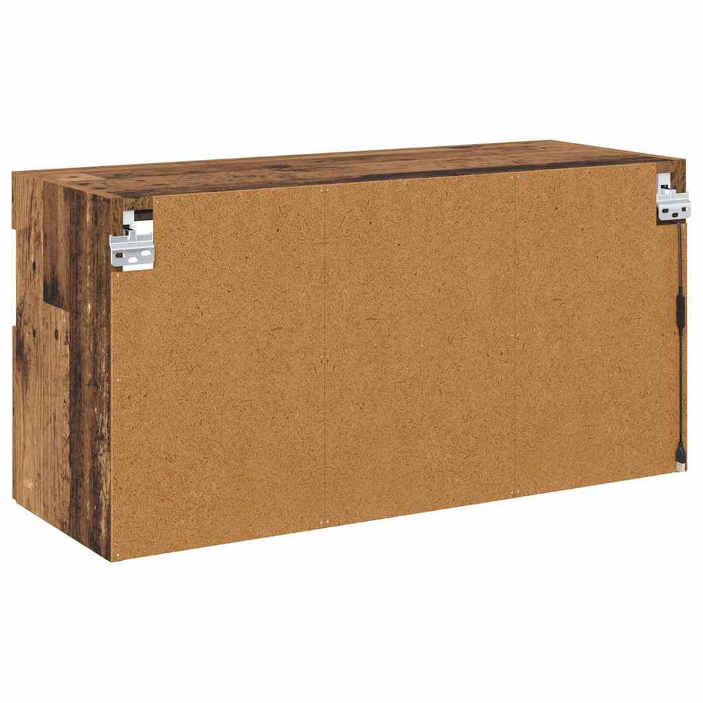 TV-Wandschrank mit LED Altholz 80 x 30 x 40 cm Holzwerkstoff