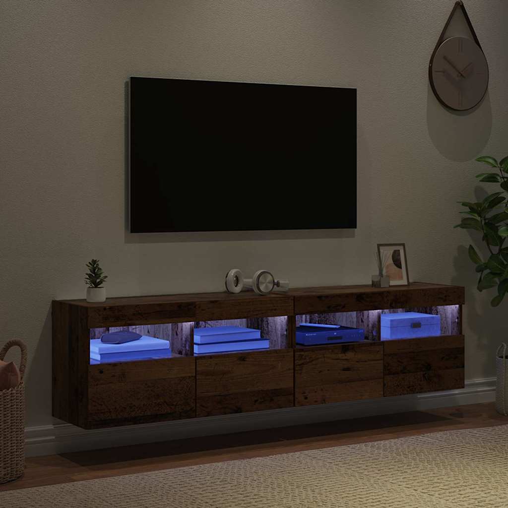 TV-Wandregale 2 pcs Altholz 80 x 30 x 40 cm Holzwerkstoff