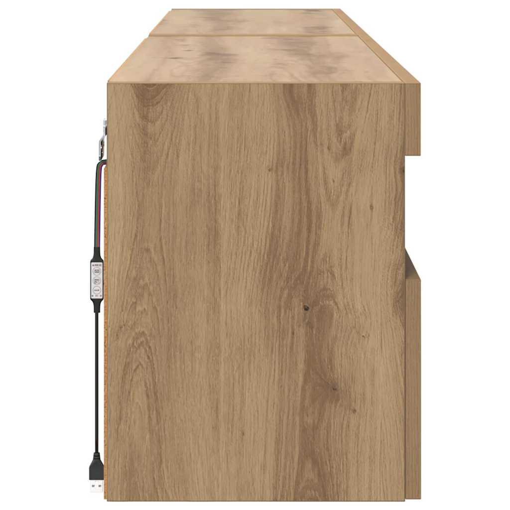 TV-Wandregale 2 pcs Artisan-Eiche 80 x 30 x 40 cm Holzwerkstoff