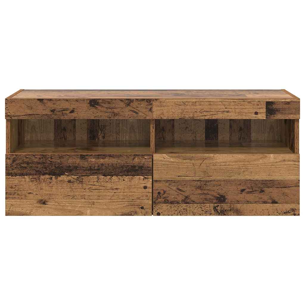 TV-Wandschrank mit LED Altholz 100 x 30 x 40 cm Holzwerkstoff