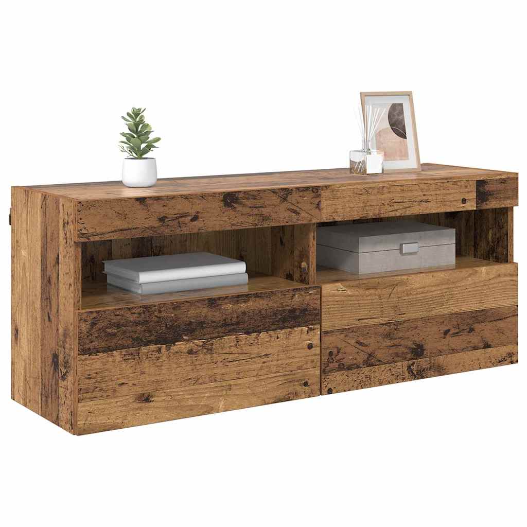 TV-Wandschrank mit LED Altholz 100 x 30 x 40 cm Holzwerkstoff