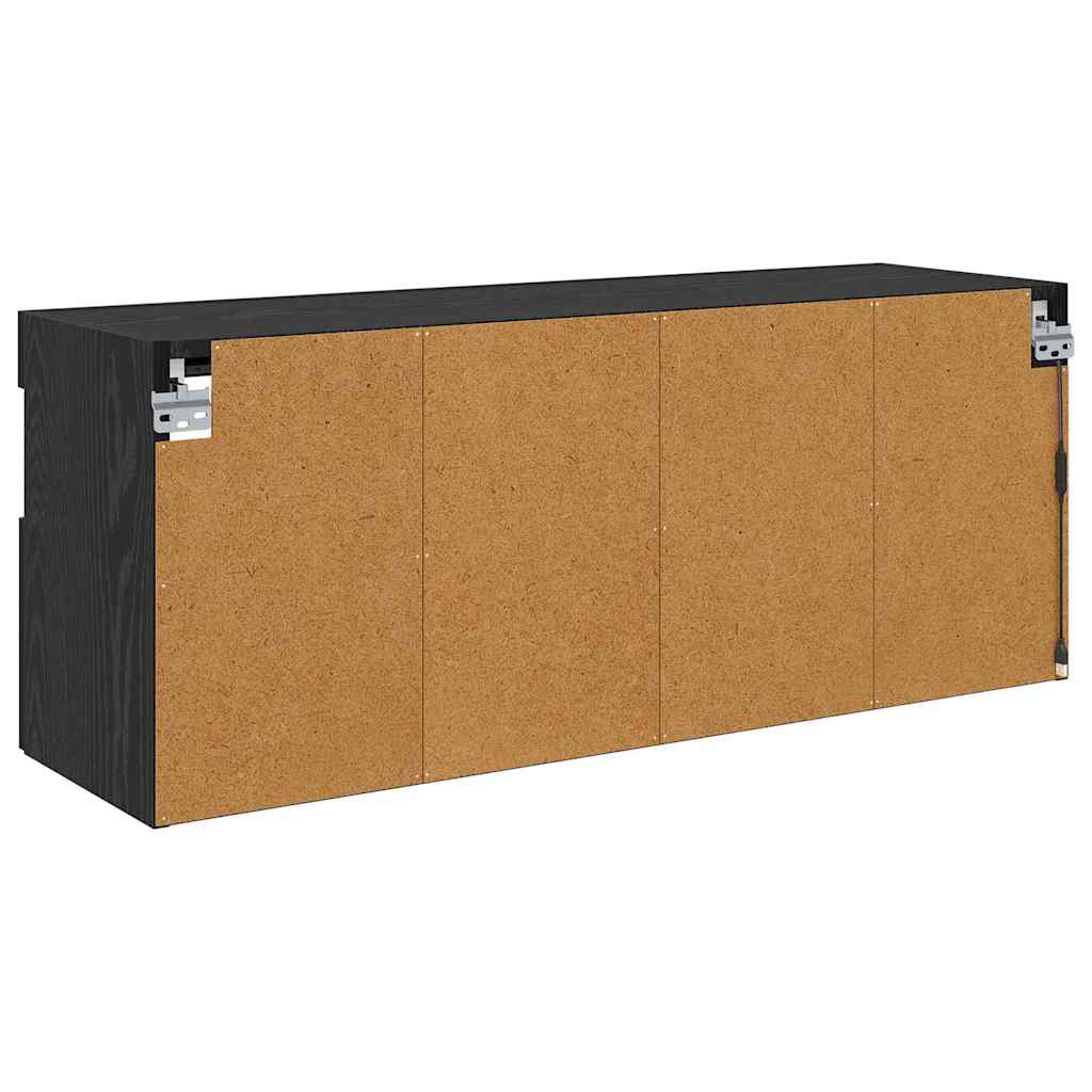 TV-Wandschrank mit LED Schwarz Eichen-Optik 100 x 30 x 40 cm
