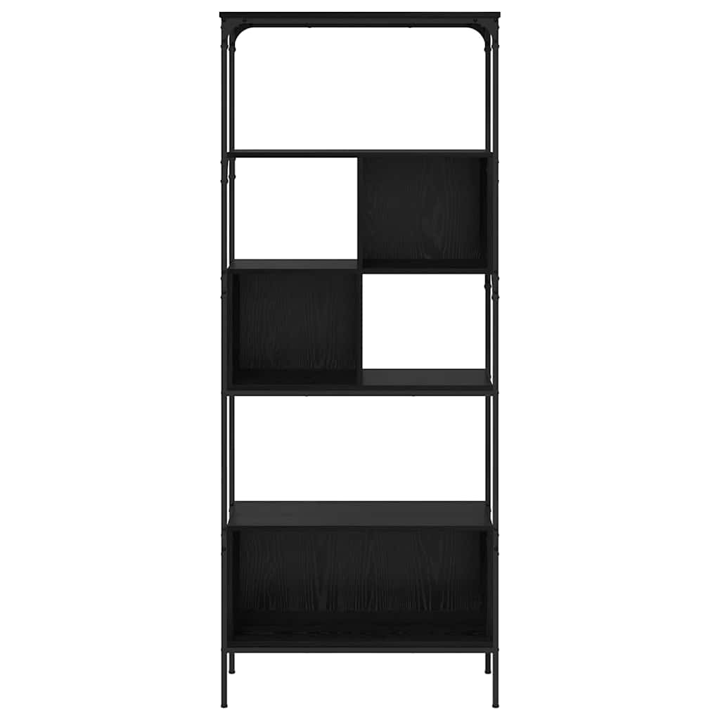 Bücherregal Schwarz Eichen-Optik 76 x 33 x 188,5 cm