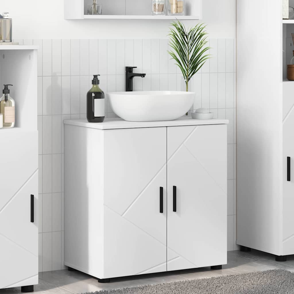 Badezimmerschrank Weiß 61 x 35 x 64 cm Holzwerkstoff & Metall