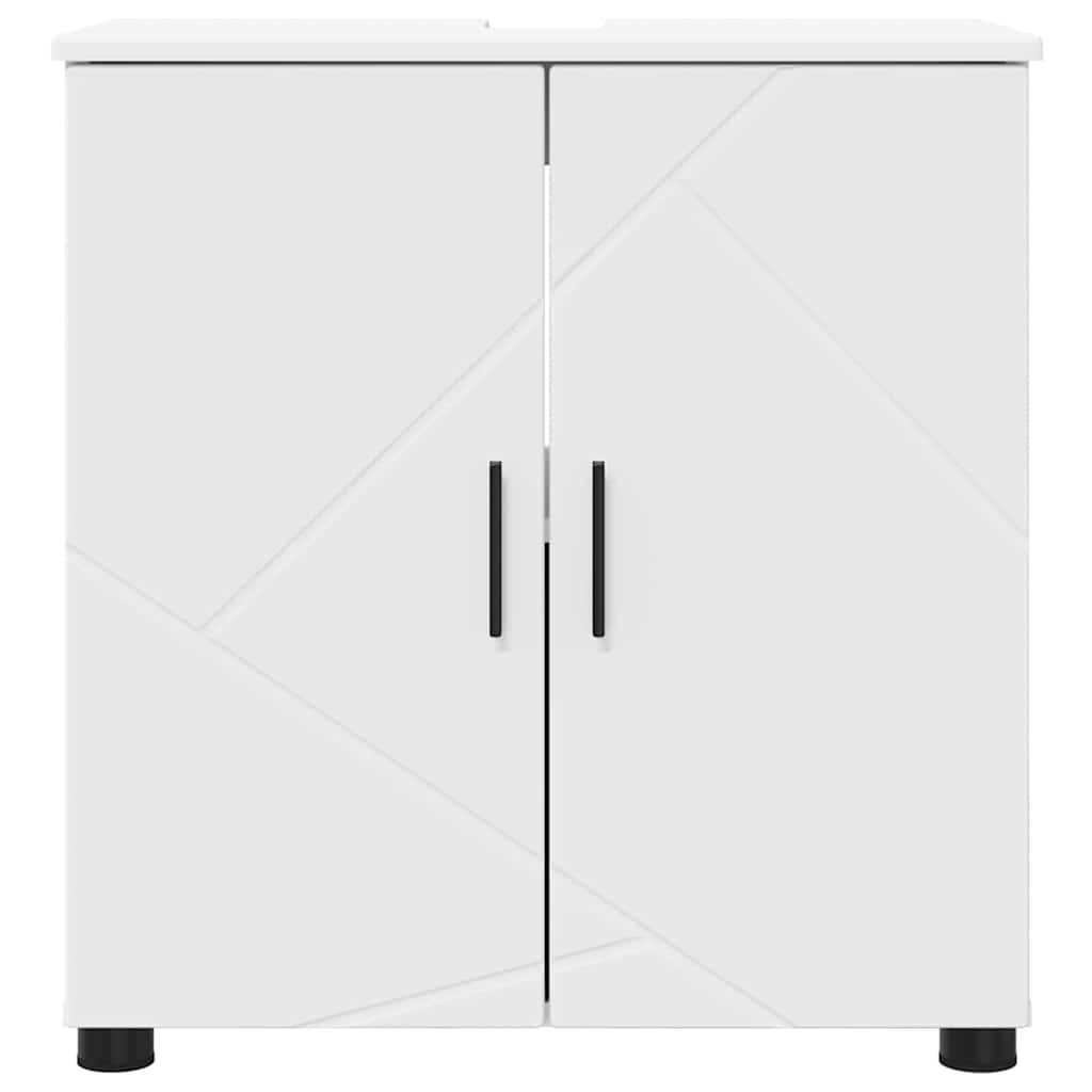 Badezimmerschrank Weiß 61 x 35 x 64 cm Holzwerkstoff & Metall