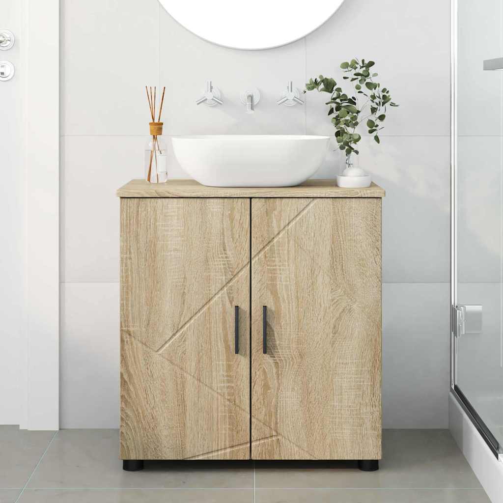 Badezimmerschrank mit Speicher Sonoma-Eiche 61 x 35 x 64 cm