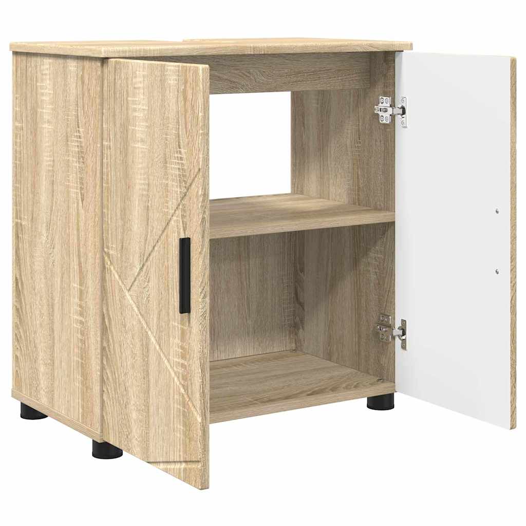 Badezimmerschrank mit Speicher Sonoma-Eiche 61 x 35 x 64 cm
