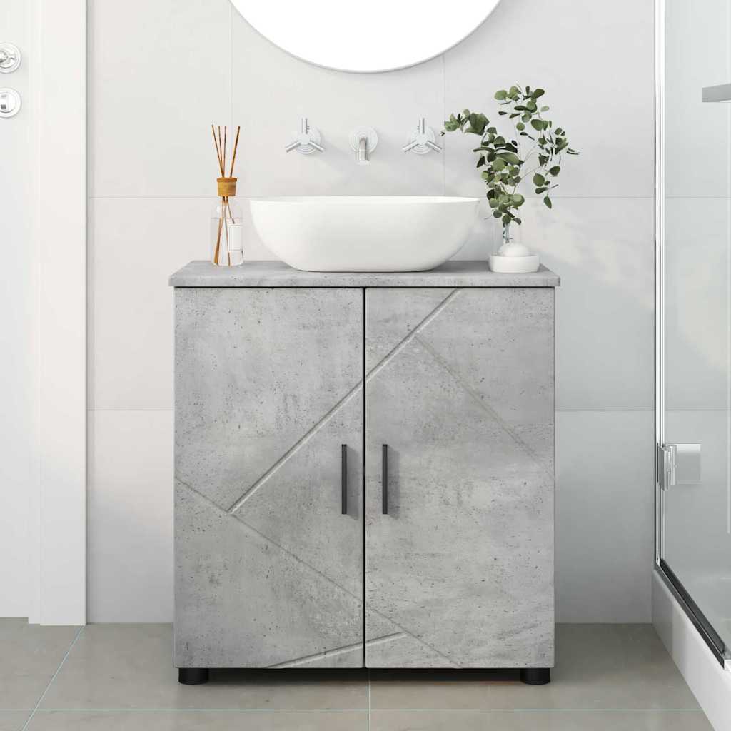 Badezimmerschrank mit Speicher Beton Grau 61 x 35 x 64 cm
