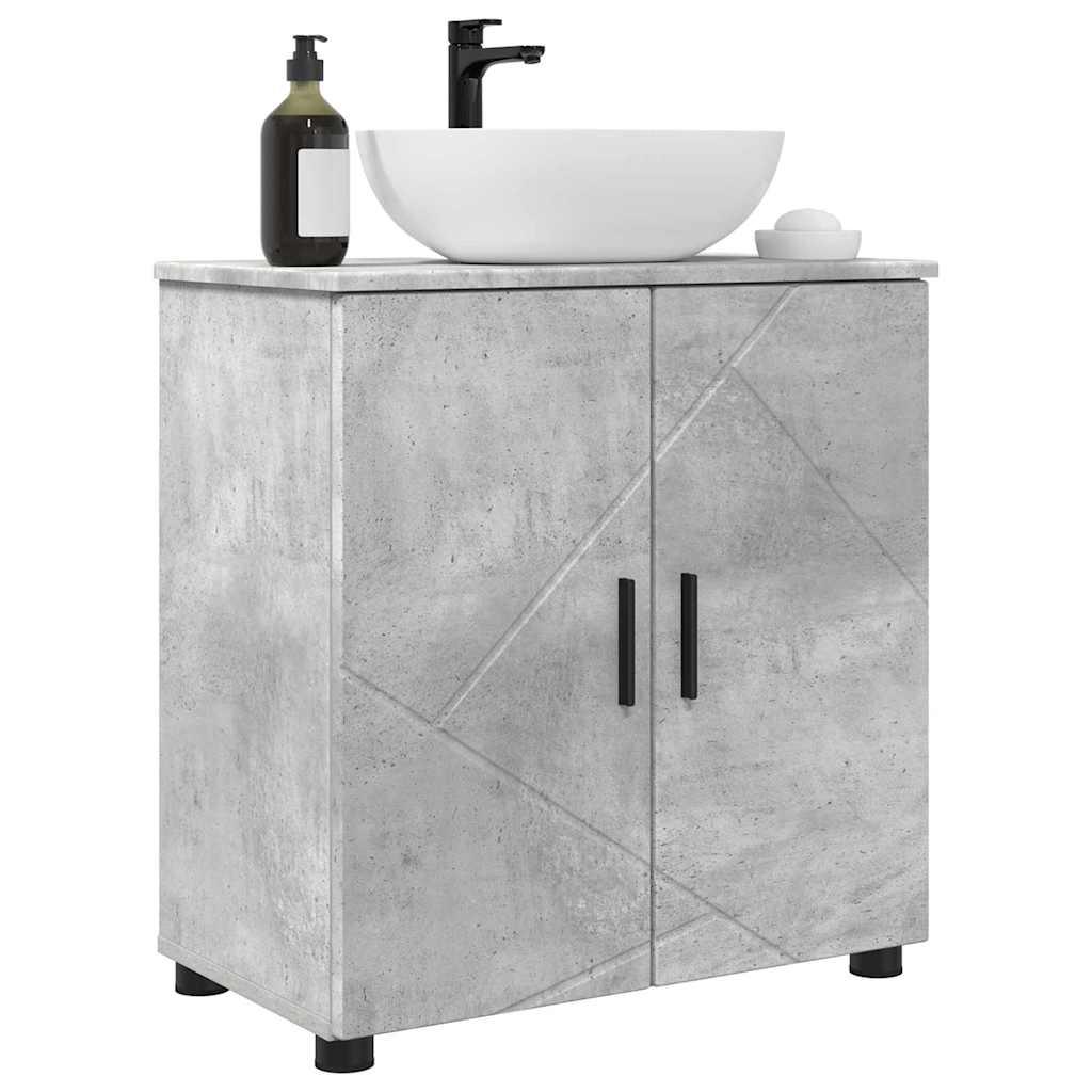Badezimmerschrank mit Speicher Beton Grau 61 x 35 x 64 cm