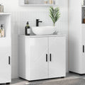 Badezimmerschrank mit Speicher Hochglanz Weiß 61 x 35 x 64 cm