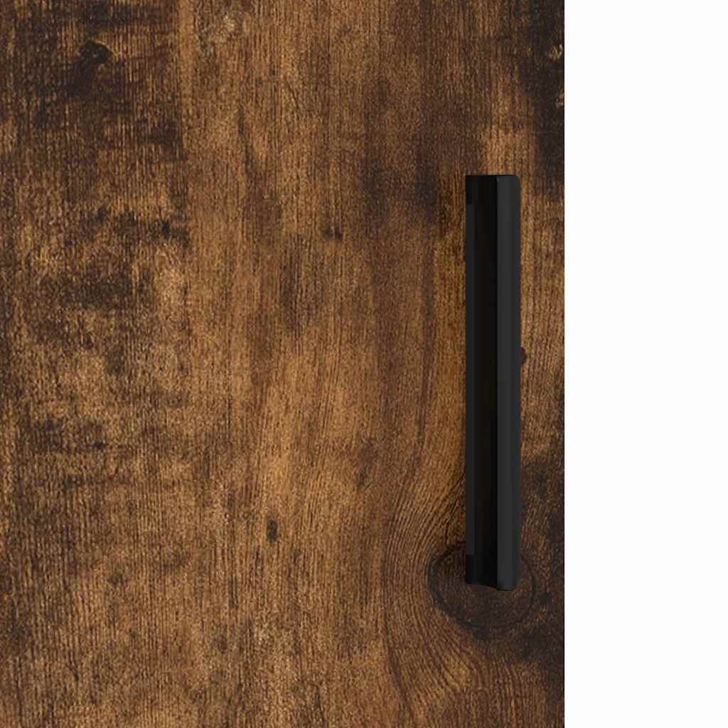 Badezimmerschrank mit Tür Geräucherte Eiche 61 x 35 x 64 cm