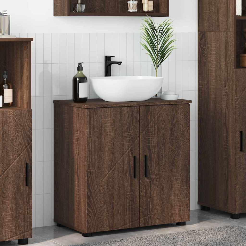 Badezimmerschrank mit Tür Braun Eichen-Optik 61 x 35 x 64 cm