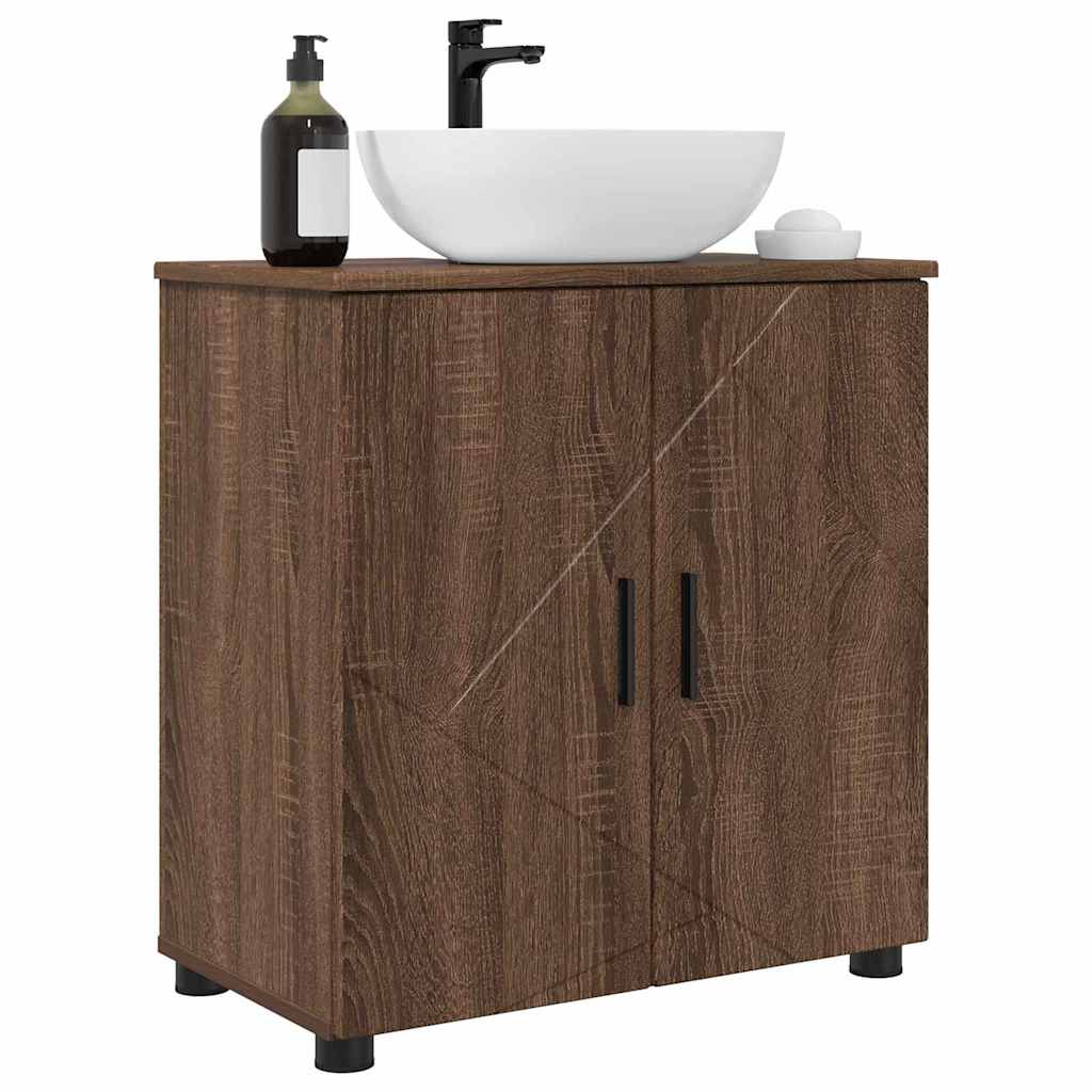Badezimmerschrank mit Tür Braun Eichen-Optik 61 x 35 x 64 cm