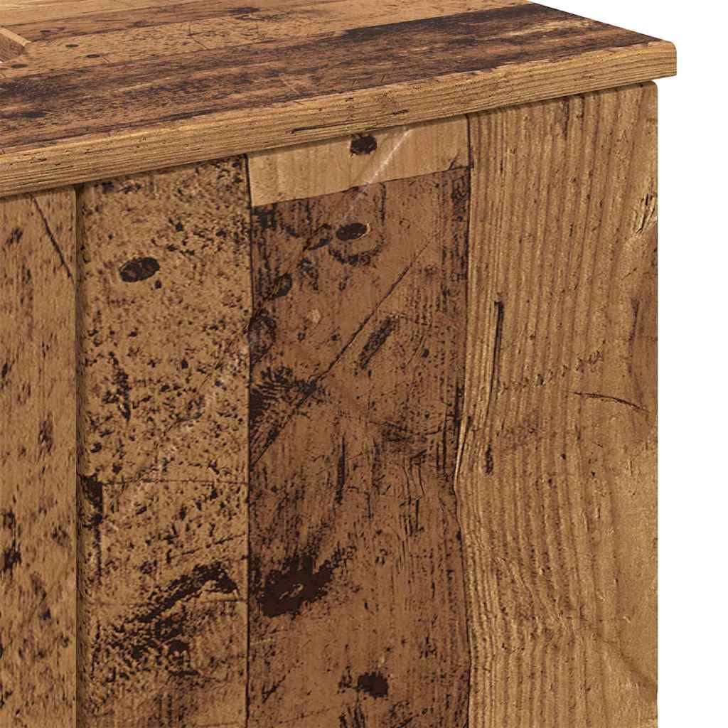 Badezimmerschrank mit Speicher mit Tür Altholz 61 x 35 x 64 cm